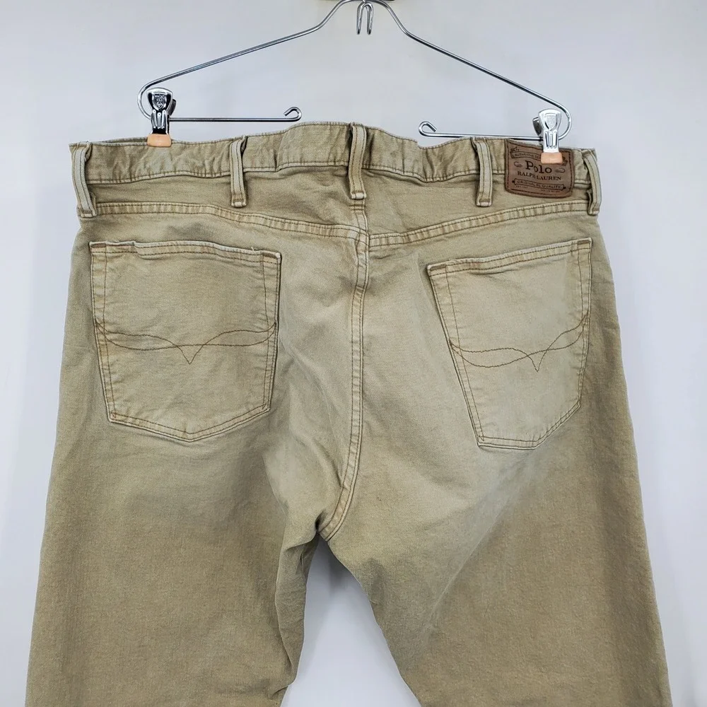Polo Ralph Lauren Varick Slim Straight Tan Khaki Pants Mens 38x32 Stretch Jeans